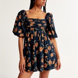 Abercrombie & Fitch Emerson Linen-Blend
Puff Sleeve Mini Dress